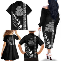 New Zealand Rugby Family Matching Off Shoulder Long Sleeve Dress and Hawaiian Shirt Haka Dance Tribal God Mask Maori Pattern LT03 - Polynesian Pride