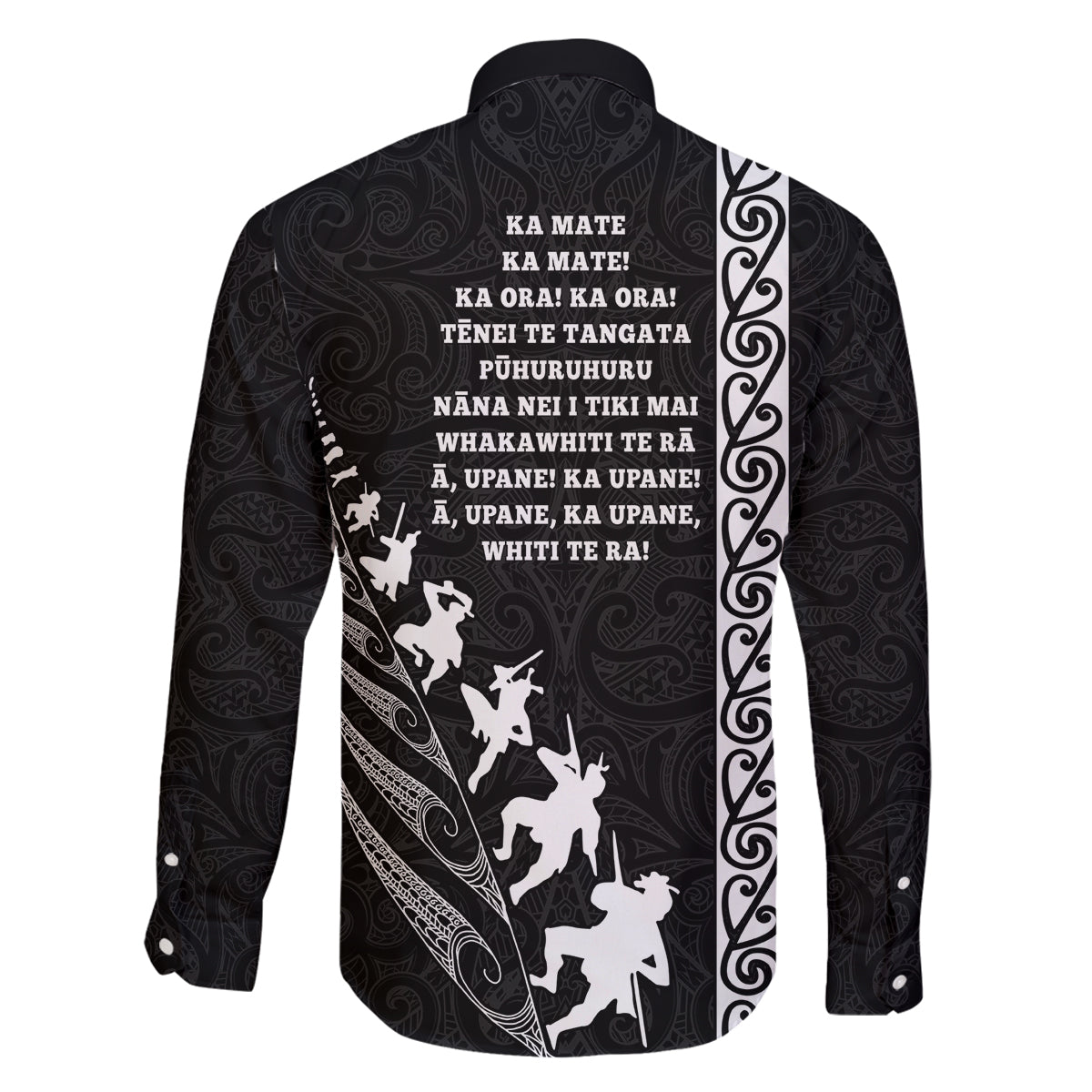 New Zealand Rugby Family Matching Off Shoulder Long Sleeve Dress and Hawaiian Shirt Haka Dance Tribal God Mask Maori Pattern LT03 - Polynesian Pride