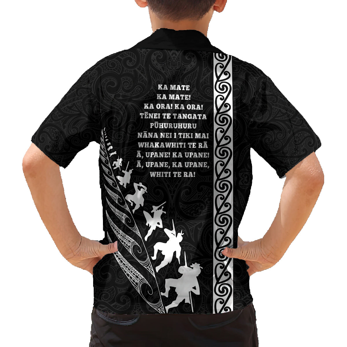 New Zealand Rugby Family Matching Off Shoulder Maxi Dress and Hawaiian Shirt Haka Dance Tribal God Mask Maori Pattern LT03 - Polynesian Pride