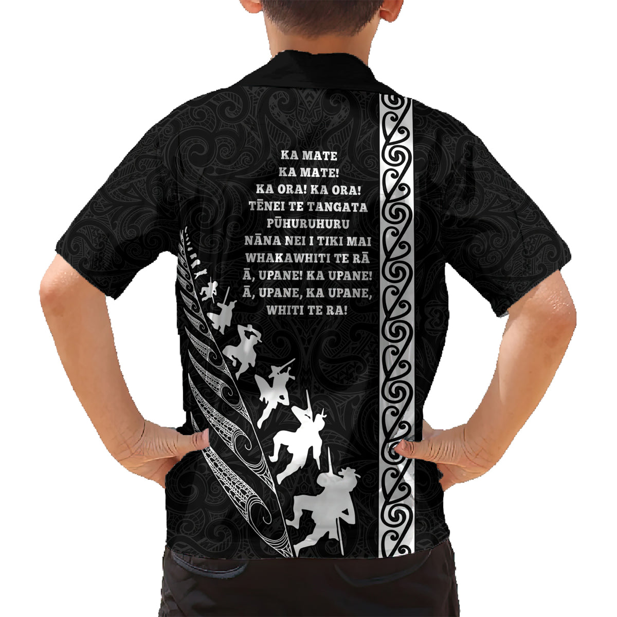 New Zealand Rugby Kid Hawaiian Shirt Haka Dance Tribal God Mask Maori Pattern LT03 - Polynesian Pride