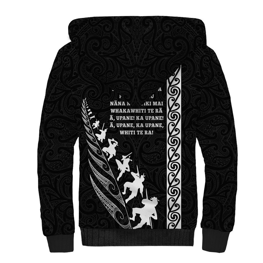 New Zealand Rugby Sherpa Hoodie Haka Dance Tribal God Mask Maori Pattern LT03 - Polynesian Pride