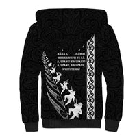 New Zealand Rugby Sherpa Hoodie Haka Dance Tribal God Mask Maori Pattern LT03 - Polynesian Pride