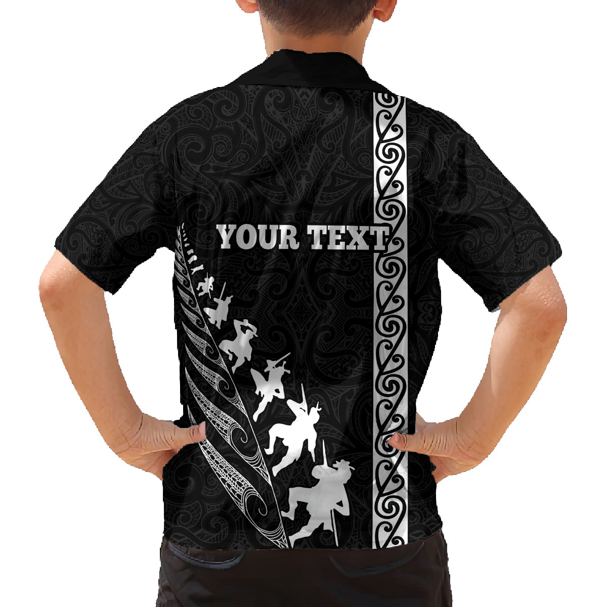 Custom New Zealand Rugby Family Matching Off Shoulder Maxi Dress and Hawaiian Shirt Haka Dance Tribal God Mask Maori Pattern LT03 - Polynesian Pride