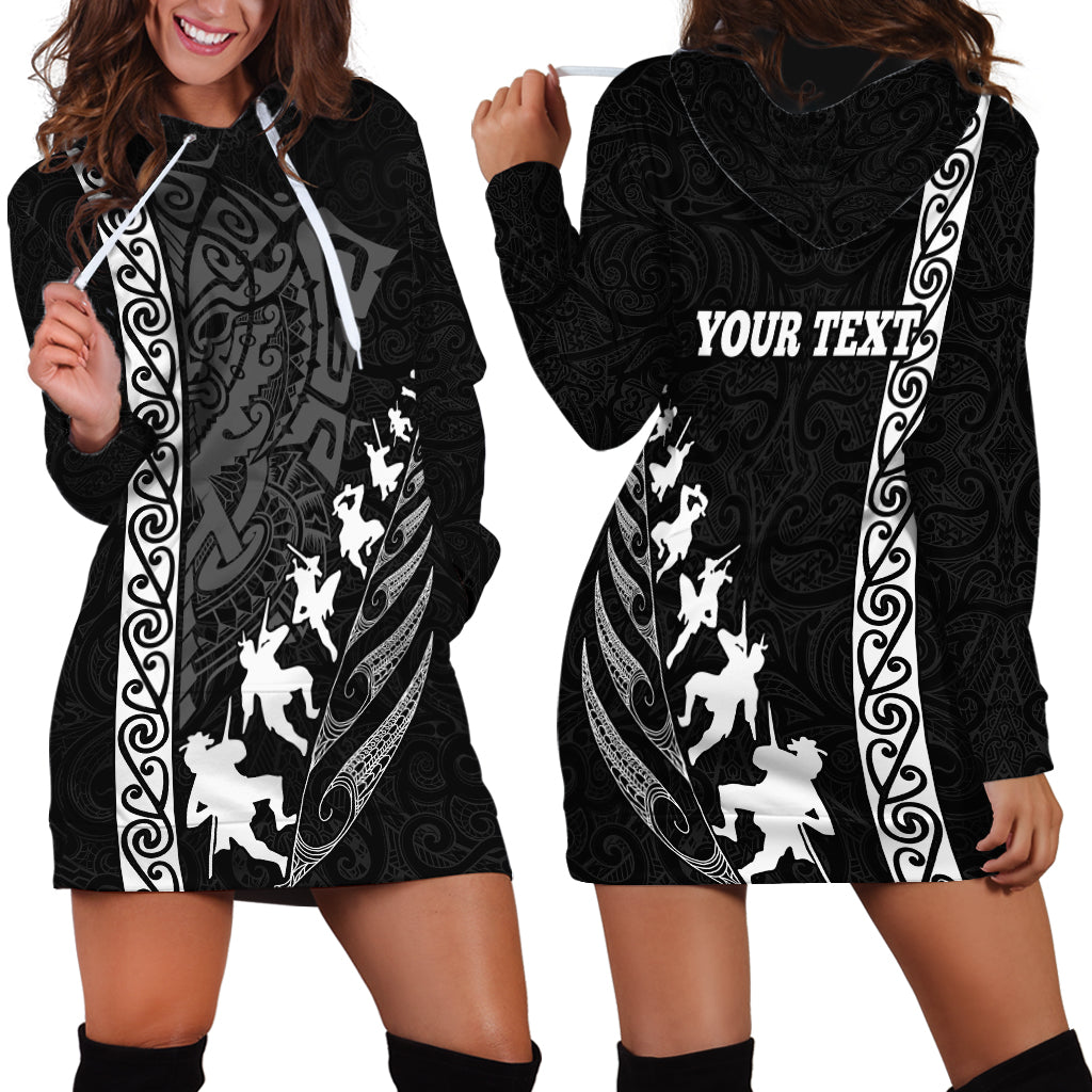 Custom New Zealand Rugby Hoodie Dress Haka Dance Tribal God Mask Maori Pattern LT03 - Polynesian Pride