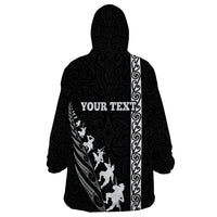 Custom New Zealand Rugby Wearable Blanket Hoodie Haka Dance Tribal God Mask Maori Pattern LT03 - Polynesian Pride