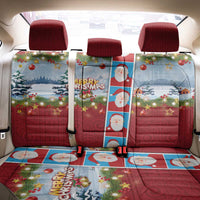 Merry Christmas Back Car Seat Cover Funny Santa Claus Cards Photo and Polynesian Pattern Red Color LT03 - Polynesian Pride