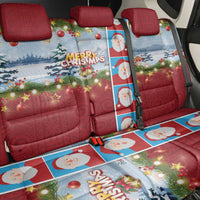 Merry Christmas Back Car Seat Cover Funny Santa Claus Cards Photo and Polynesian Pattern Red Color LT03 - Polynesian Pride