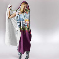 Merry Christmas Hooded Blanket Funny Santa Claus Cards Photo and Polynesian Pattern Pink Color LT03 - Polynesian Pride