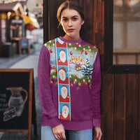Merry Christmas Ugly Christmas Sweater Funny Santa Claus Cards Photo and Polynesian Pattern Pink Color LT03 - Polynesian Pride