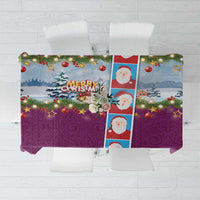 Merry Christmas Tablecloth Funny Santa Claus Cards Photo and Polynesian Pattern Pink Color LT03 Pink - Polynesian Pride