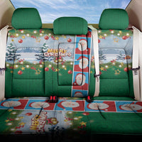 Merry Christmas Back Car Seat Cover Funny Santa Claus Cards Photo and Polynesian Pattern Green Color LT03 One Size Green - Polynesian Pride