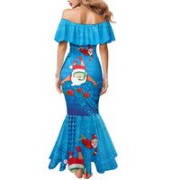 Hawaiian Santa Claus Snorkeling Family Matching Mermaid Dress and Hawaiian Shirt Kakau and Polynesian Pattern LT03 - Polynesian Pride