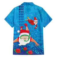 Hawaiian Santa Claus Snorkeling Family Matching Off Shoulder Maxi Dress and Hawaiian Shirt Kakau and Polynesian Pattern LT03 - Polynesian Pride