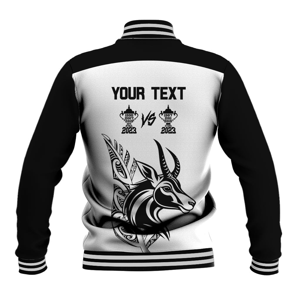 Personalised South Africa and New Zealand Baseball Jacket Champion History Go Final 2023 Vintage Style LT03 - Polynesian Pride