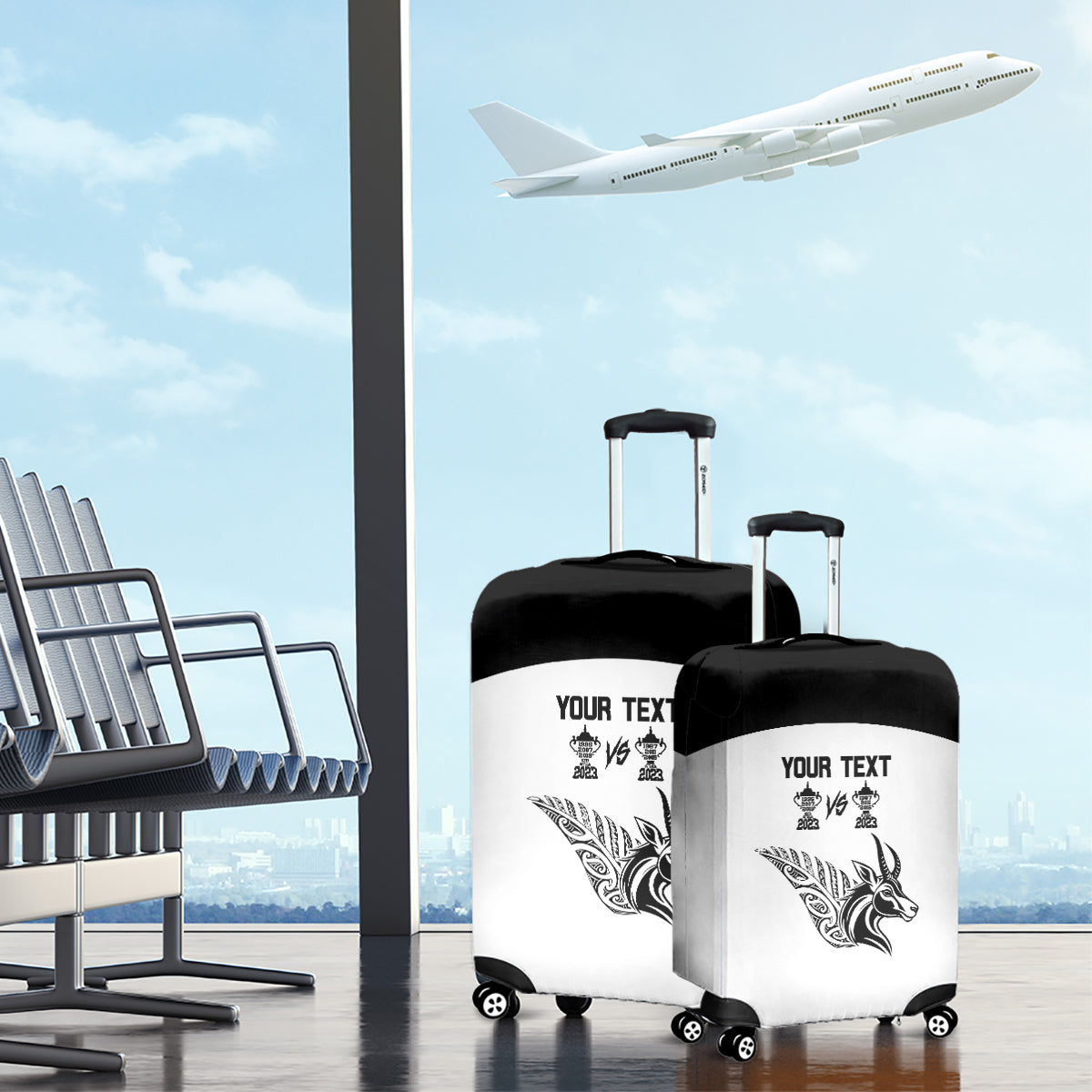 Personalised South Africa and New Zealand Luggage Cover Champion History Go Final 2023 Vintage Style LT03 - Polynesian Pride