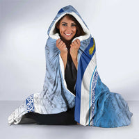 New Zealand Auckland Hooded Blanket Auckland's Flag and Coat of Arms - Koru Art Maori Pattern LT03 - Polynesian Pride