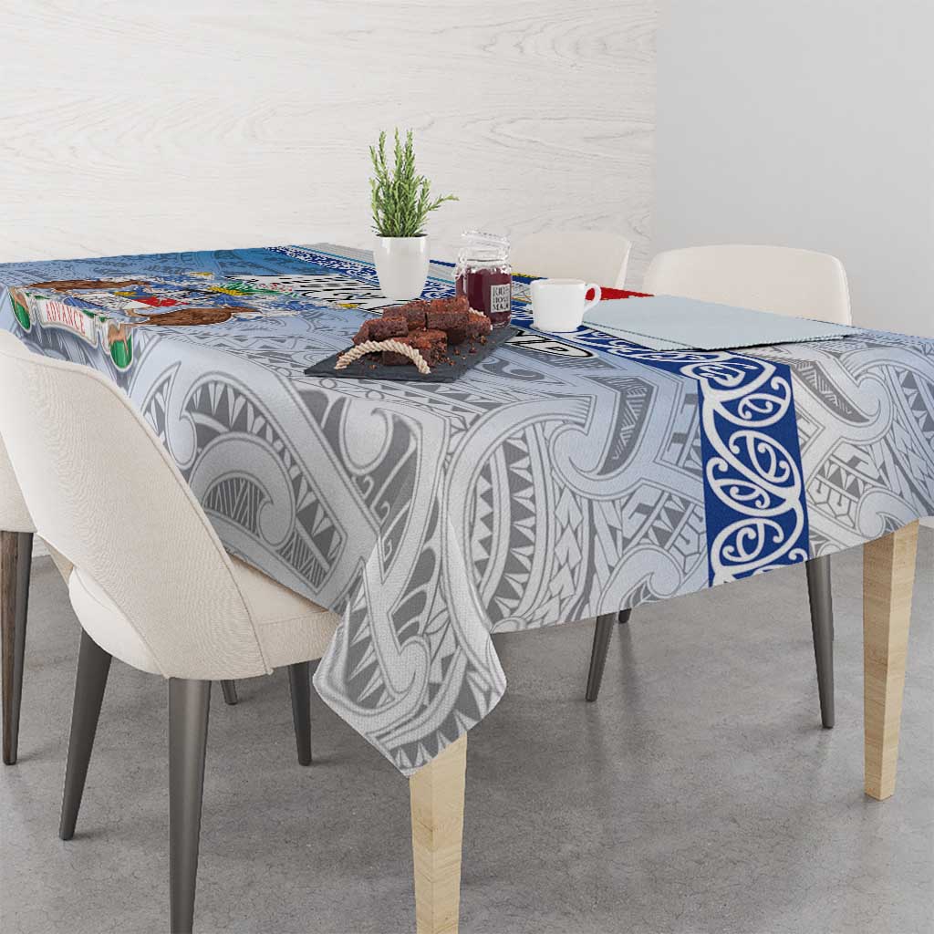 New Zealand Auckland Tablecloth Auckland's Flag and Coat of Arms - Koru Art Maori Pattern LT03 - Polynesian Pride