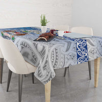 New Zealand Auckland Tablecloth Auckland's Flag and Coat of Arms - Koru Art Maori Pattern LT03 - Polynesian Pride