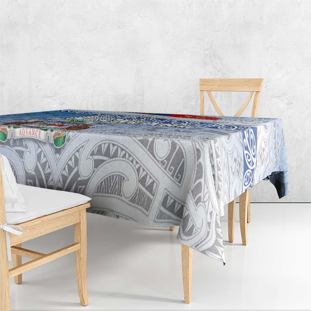 New Zealand Auckland Tablecloth Auckland's Flag and Coat of Arms - Koru Art Maori Pattern LT03 - Polynesian Pride