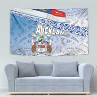 New Zealand Auckland Tapestry Auckland's Flag and Coat of Arms - Koru Art Maori Pattern LT03 - Polynesian Pride