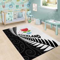 New Zealand Auckland Area Rug Auckland's Emblem and Silver Ferns - Maori Art Tattoo LT03 - Polynesian Pride