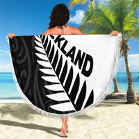 New Zealand Auckland Beach Blanket Auckland's Emblem and Silver Ferns - Maori Art Tattoo LT03 - Polynesian Pride