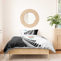 New Zealand Auckland Bedding Set Auckland's Emblem and Silver Ferns - Maori Art Tattoo LT03 - Polynesian Pride