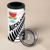 New Zealand Auckland 4 in 1 Can Cooler Tumbler Auckland's Emblem and Silver Ferns - Maori Art Tattoo LT03 - Polynesian Pride