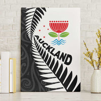 New Zealand Auckland Canvas Wall Art Auckland's Emblem and Silver Ferns - Maori Art Tattoo LT03 Without Frame Light Blue - Polynesian Pride