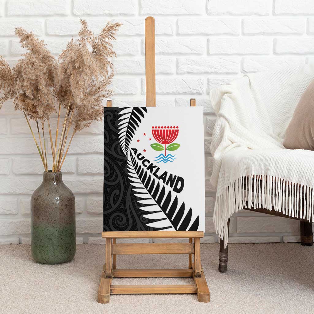 New Zealand Auckland Canvas Wall Art Auckland's Emblem and Silver Ferns - Maori Art Tattoo LT03 - Polynesian Pride