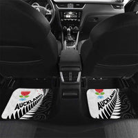 New Zealand Auckland Car Mats Auckland's Emblem and Silver Ferns - Maori Art Tattoo LT03 Set 2pcs - Back Light Blue - Polynesian Pride