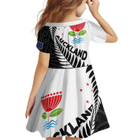 New Zealand Auckland Family Matching Summer Maxi Dress and Hawaiian Shirt Auckland's Emblem and Silver Ferns - Maori Art Tattoo LT03 - Polynesian Pride