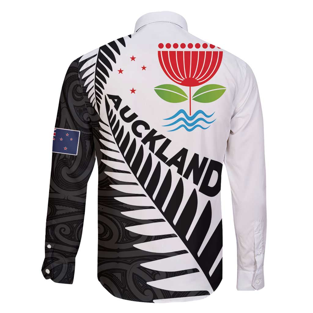 New Zealand Auckland Family Matching Summer Maxi Dress and Hawaiian Shirt Auckland's Emblem and Silver Ferns - Maori Art Tattoo LT03 - Polynesian Pride