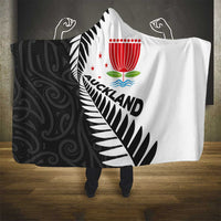 New Zealand Auckland Hooded Blanket Auckland's Emblem and Silver Ferns - Maori Art Tattoo LT03 - Polynesian Pride