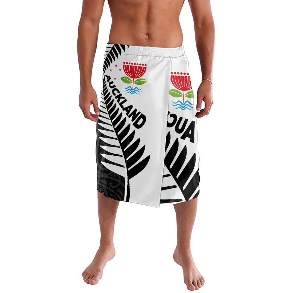 New Zealand Auckland Lavalava Auckland's Emblem and Silver Ferns - Maori Art Tattoo LT03 Light Blue - Polynesian Pride
