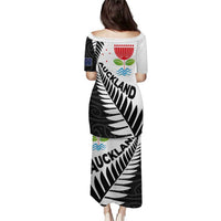New Zealand Auckland Puletasi Auckland's Emblem and Silver Ferns - Maori Art Tattoo LT03 - Polynesian Pride