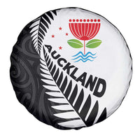New Zealand Auckland Spare Tire Cover Auckland's Emblem and Silver Ferns - Maori Art Tattoo LT03 - Polynesian Pride