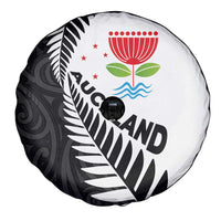 New Zealand Auckland Spare Tire Cover Auckland's Emblem and Silver Ferns - Maori Art Tattoo LT03 - Polynesian Pride
