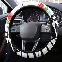 New Zealand Auckland Steering Wheel Cover Auckland's Emblem and Silver Ferns - Maori Art Tattoo LT03 - Polynesian Pride