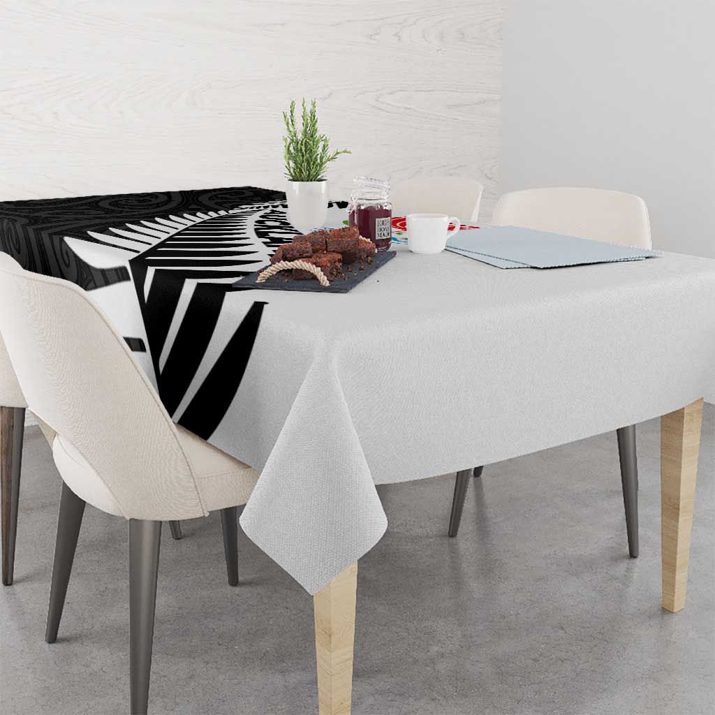 New Zealand Auckland Tablecloth Auckland's Emblem and Silver Ferns - Maori Art Tattoo LT03 - Polynesian Pride