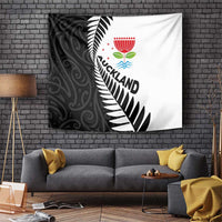 New Zealand Auckland Tapestry Auckland's Emblem and Silver Ferns - Maori Art Tattoo LT03 Light Blue - Polynesian Pride