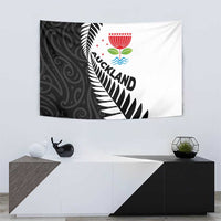 New Zealand Auckland Tapestry Auckland's Emblem and Silver Ferns - Maori Art Tattoo LT03 - Polynesian Pride