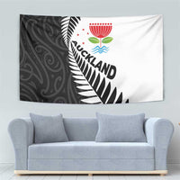 New Zealand Auckland Tapestry Auckland's Emblem and Silver Ferns - Maori Art Tattoo LT03 - Polynesian Pride