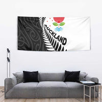 New Zealand Auckland Tapestry Auckland's Emblem and Silver Ferns - Maori Art Tattoo LT03 - Polynesian Pride