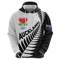 New Zealand Auckland Zip Hoodie Auckland's Emblem and Silver Ferns - Maori Art Tattoo LT03 - Polynesian Pride