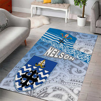 New Zealand Nelson Area Rug Nelson's Flag and Seal - Maori Art Tattoo LT03 - Polynesian Pride