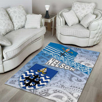 New Zealand Nelson Area Rug Nelson's Flag and Seal - Maori Art Tattoo LT03 - Polynesian Pride