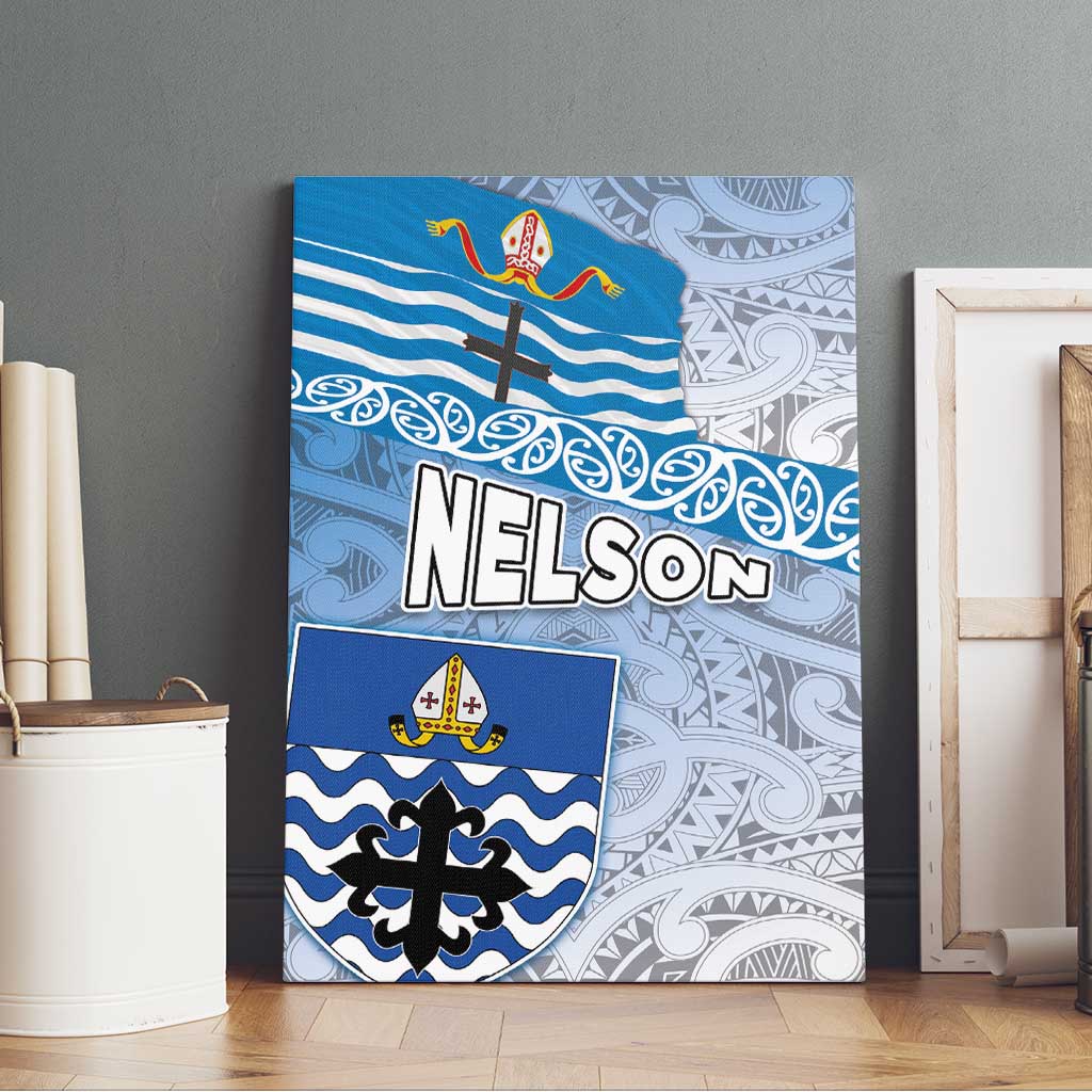 New Zealand Nelson Canvas Wall Art Nelson's Flag and Seal - Maori Art Tattoo LT03 - Polynesian Pride