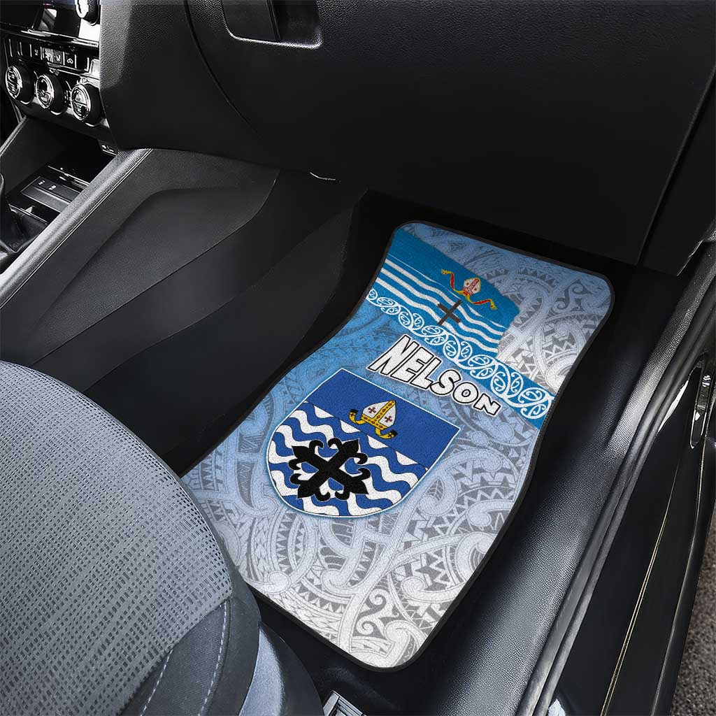 New Zealand Nelson Car Mats Nelson's Flag and Seal - Maori Art Tattoo LT03 - Polynesian Pride