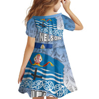 New Zealand Nelson Family Matching Summer Maxi Dress and Hawaiian Shirt Nelson's Flag and Seal - Maori Art Tattoo LT03 - Polynesian Pride